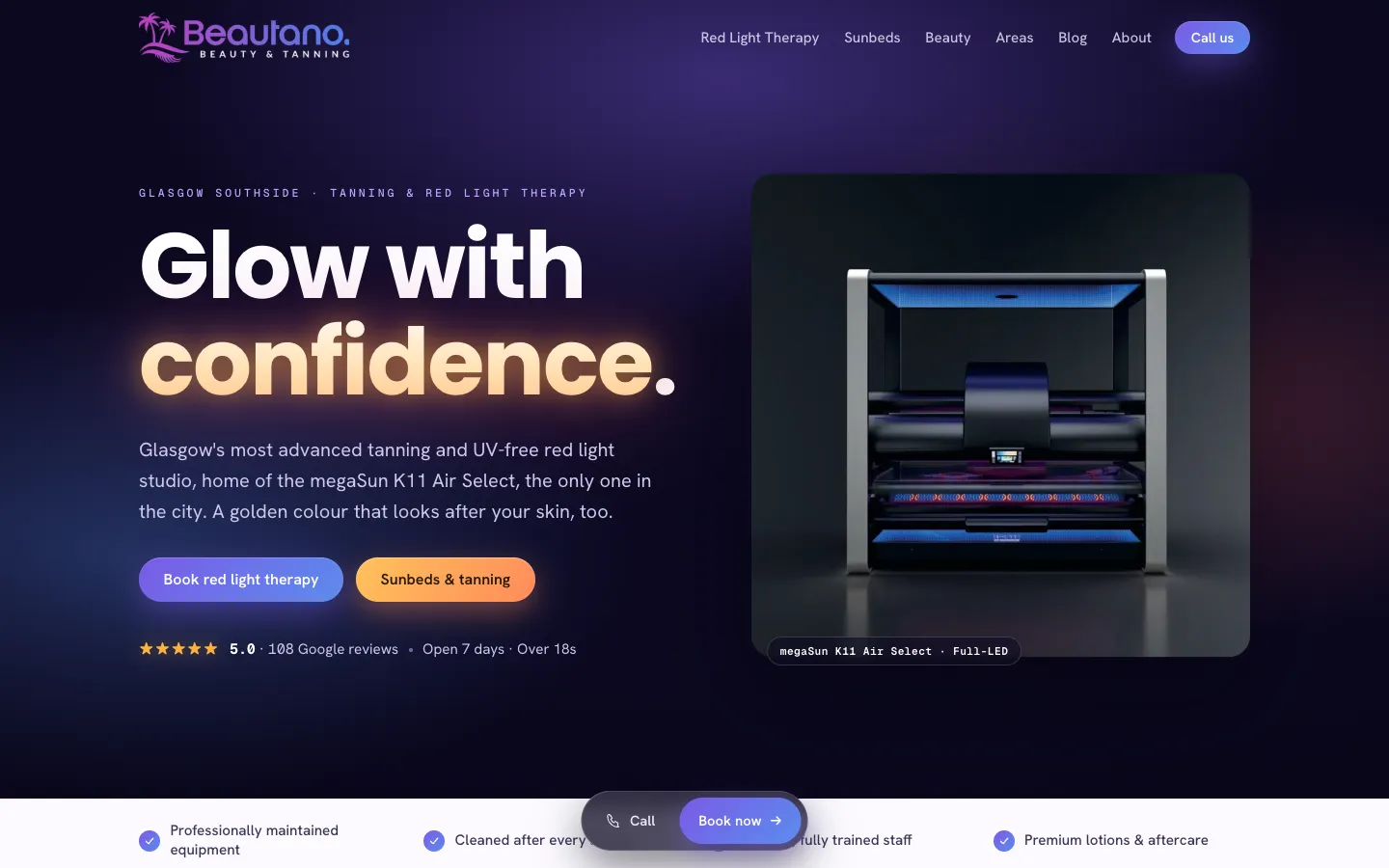 Beautano website built by TS Webdesign